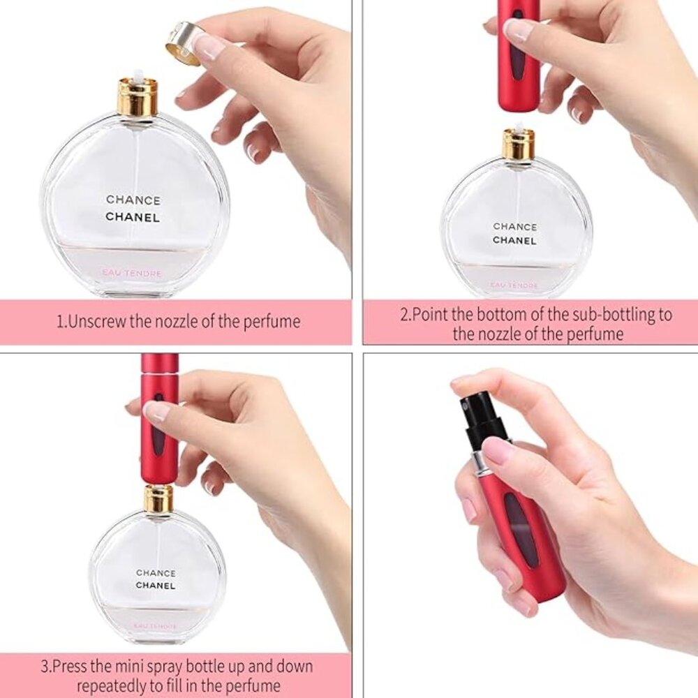 Portable Mini Refillable Perfume Atomizer Bottles – 5ml Travel Set (5 Colors) - Picture 3 of 10